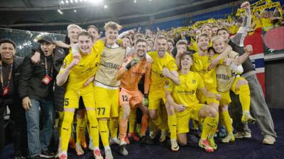 Bodo/Glimt players celebrate