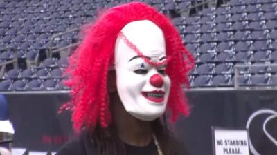 Colts receiver T.Y. Hilton dressed as a clown