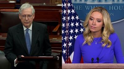 Composite of Mitch McConnell and Kayleigh McEnany