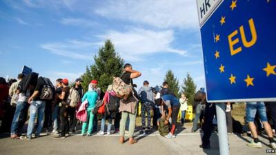 Migrants at Croatia-Hungary border