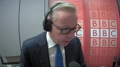 Michael Gove in BBC studio