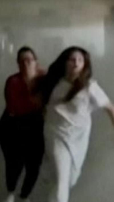 People fleeing earthquake-hit airport