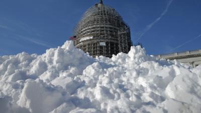 Snow in Washington DC, America