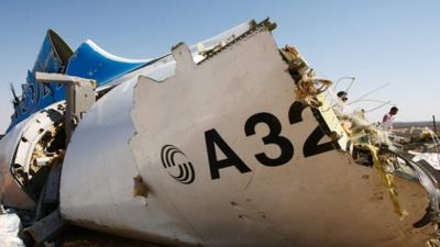 Wreckage from the jet