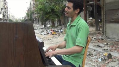 Man playing piano