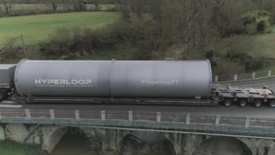 A tube that will make up the Hyperloop track