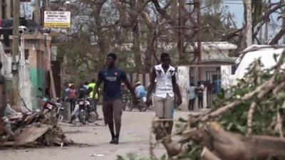 People walking in Jeremie in Haiti