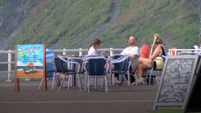 Tourists enjoying the sun