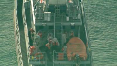 Migrants intercepted in the English Channel