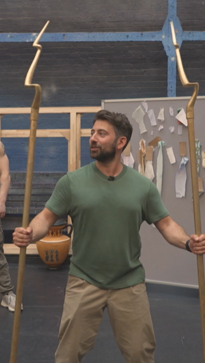 Ricky behind the scenes of the Hercules musical