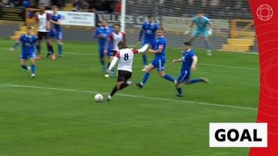 Watch Omar Holness double Hednesford Town's lead against Gainsborough Trinity