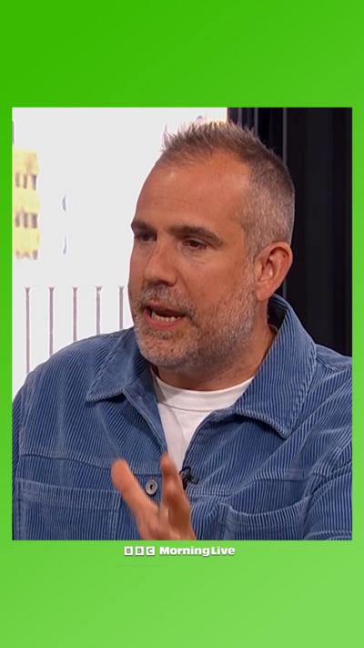 Dr Xand in the Morning Live studio wearing a denim blue jacket
