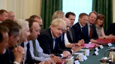 Boris Johnson with his cabinet