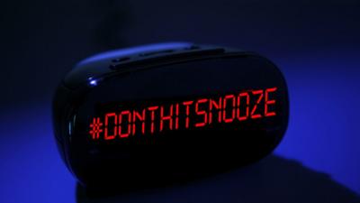 #DontHitSnooze Title Board