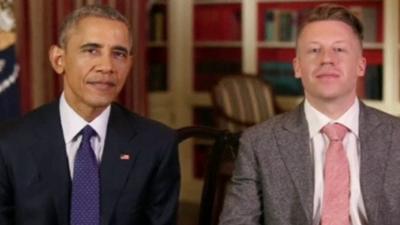 President Obama and rapper Macklemore