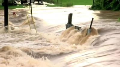 Floodwaters in Lynchburg, Virginia