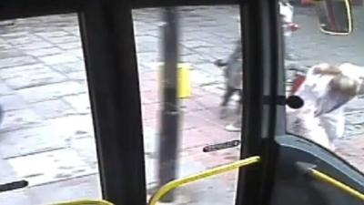 CCTV footage from the bus of the attack