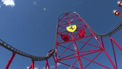 The Red Force coaster in Ferrari Land, PortAventura theme park