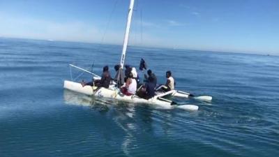 Migrants crossing the channel