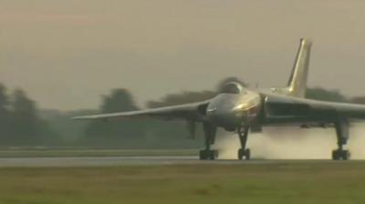 Vulcan bomber lands