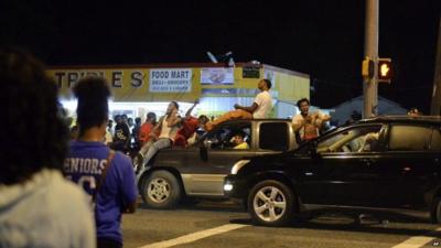 Protests in Baton Rouge in the US state of Louisiana