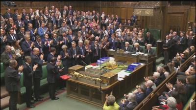 MPs applaud David Cameron in the House of Commons