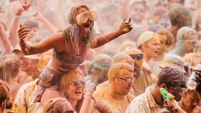 Party goers at the festival