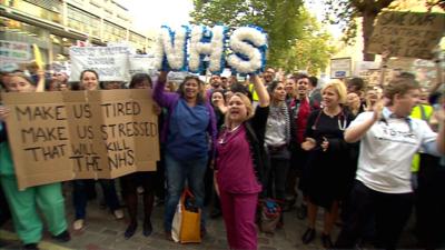 Doctors at a protest