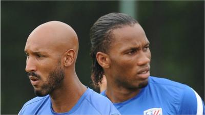 (L-r) Nikolas Anelka and Didier Drogba