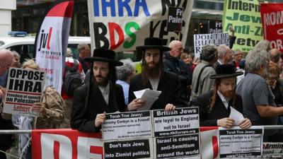 Protesters outside Labour's headquarters