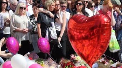 Those killed and injured in the attack at Manchester Arena on Monday have been remembered in a minute's silence.