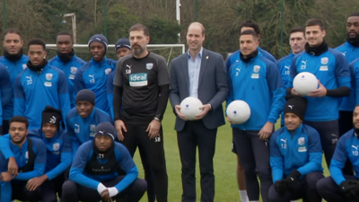 Prince William with West Bromwich Albion players