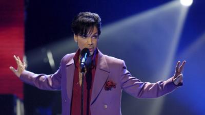 Prince performing