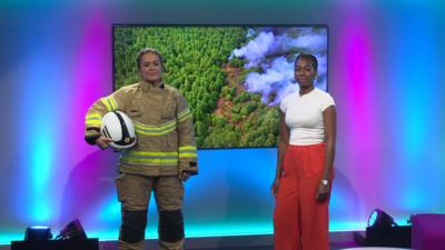 Shanequa on the Newsround set