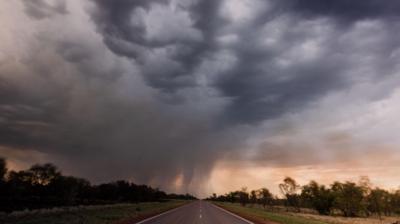 thunderstorm with rain clouds
