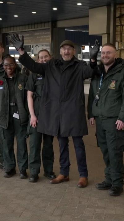 Ian was reunited at Reading Station with some of those who helped him.