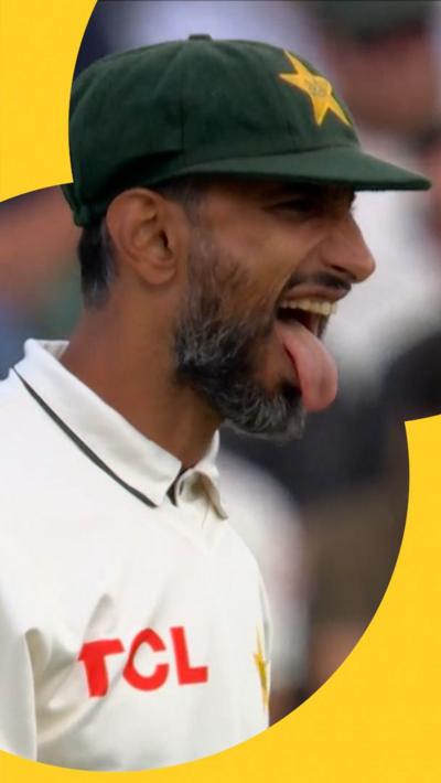 Shan Masood after taking a catch 