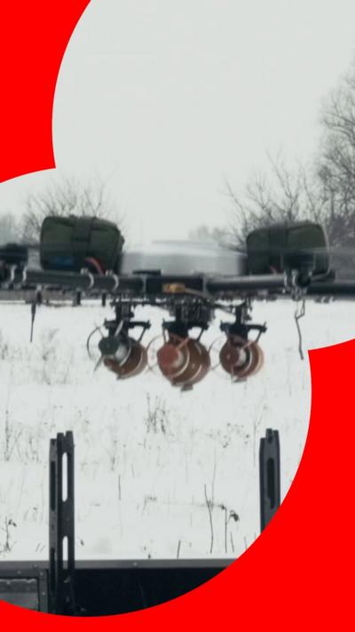 Drone in snowy area