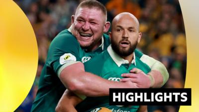 Ireland's Tadhg Furlong celebrates with Jamison Gibson-Park