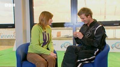 David Beckham gets his Gold Blue Peter badge