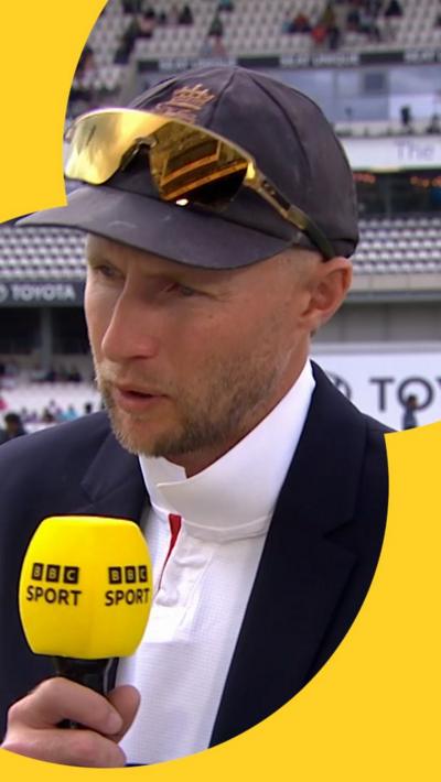 Joe Root talking to the BBC