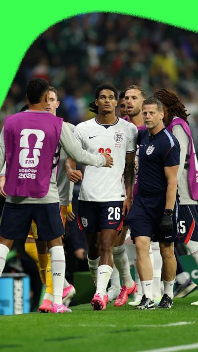 Jarell Quansah walks off the pitch after his red card