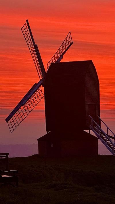 Windmill at sunset
