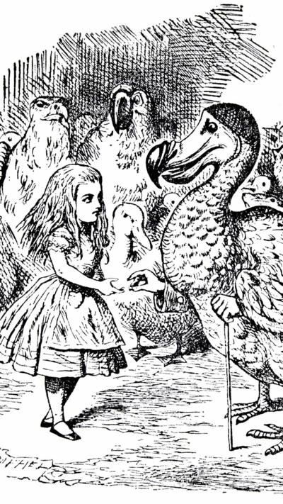 Illustration of Alice with a dodo