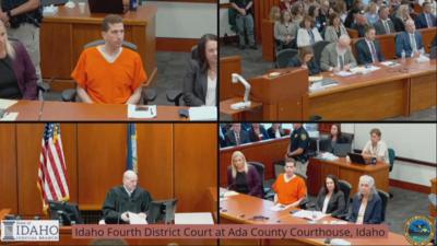 Kohberger is sitting in court.