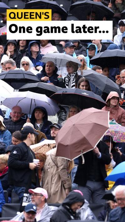 crowed at Queen's as the rain comes for a second time 