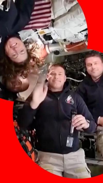 The Artemis II crew in space