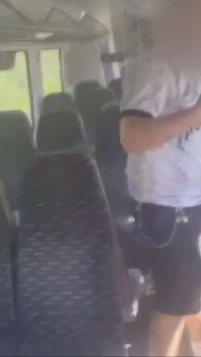 The scene inside a train carriage