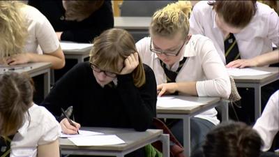 Pupils sitting exams