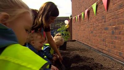 Jemma Betts in the Beechdale estate garden